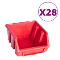 vidaXL 141-dielna sada úložných košov a nástenné panely červeno-čierna