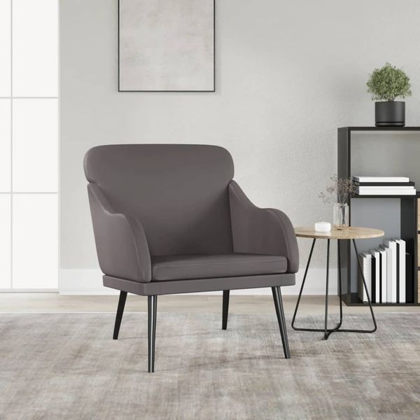 vidaXL Kreslo sivé 63x76x80 cm umelá koža