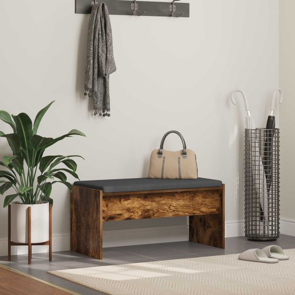 vidaXL Predsieňová lavica s vankúšom Dymová dub 83 x 38 x 40 cm