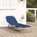 vidaXL Skladací lehátko Modrá 188 x 57 x 86,5 cm Polyester