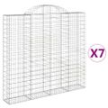 vidaXL Oblúkové gabionové koše 7ks 200x30x180/200cm pozinkované železo