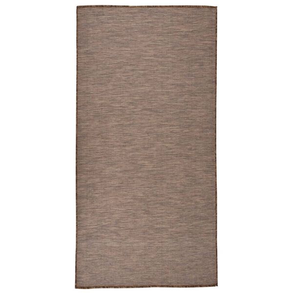 vidaXL Vonkajší koberec s plochým tkaním 100x200 cm hnedý