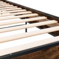 vidaXL Posteľný rám dymový dub 75x190 cm kompozitné drevo a kov