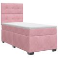 vidaXL Posteľ boxspring s matracom Ružová 90 x 190 cm Zamat