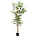 vidaXL Umelý bambusový strom Zelená 75,5 x 18 x 175 cm Látka a bambus