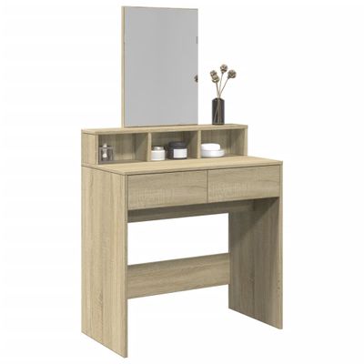 vidaXL Toaletný stolík so zrkadlom dub sonoma 80x41x144,5 cm