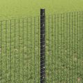 vidaXL Zvarené pletivo s podperami 10 x 0,8 m PVC potiahnutá oceľ Sivá