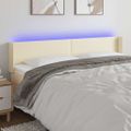 vidaXL Čelo postele krémové 183x16x78/88 cm umelá koža