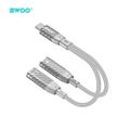 BWOO BZ68 2 v 1 adaptér USB C - 2 x USB C porty sivý