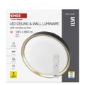 LED nástenné svietidlo ILVI, kruhové 30 W, stmievanie + CCT, čierna + šampanská