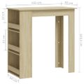vidaXL Barový stôl+regál, dub sonoma 102x50x103,5cm, kompozitné drevo