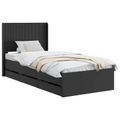 vidaXL Posteľový rám s úložným priestorom a čelom Čierna 75 x 190 cm