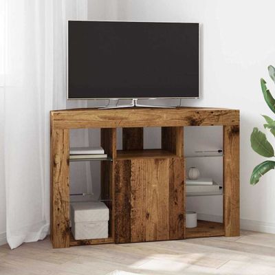 vidaXL Rohový LED TV kabinet 100x40x68cm Staré drevo Kompozitné drevo