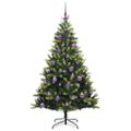 vidaXL Umelý vianočný stromček s kĺbmi 150 LED Zelená 150 cm PVC a PE