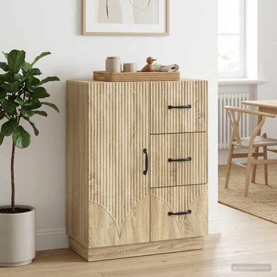 vidaXL Servírovacia skriňa so zásuvkou Dub sonoma 66 x 34,5 x 87 cm