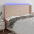 VidaXL Čelo postele kapučínové 163x16x118/128 cm umelá koža