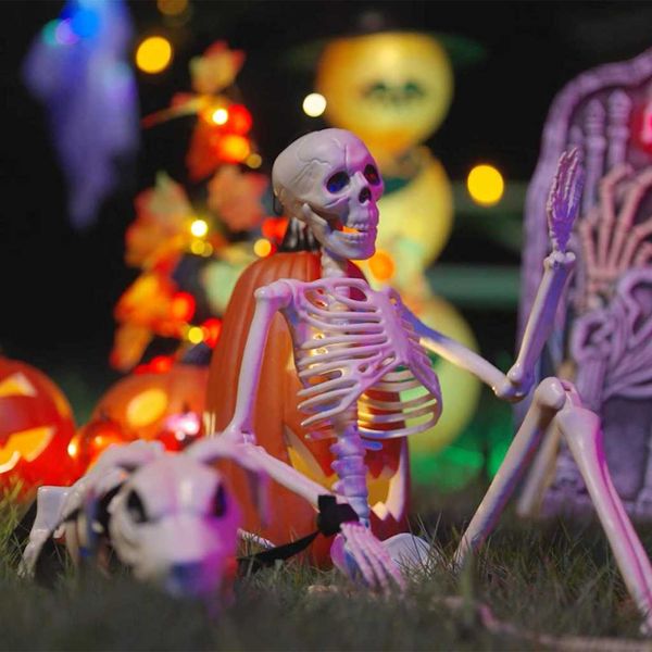 vidaXL Halloween Dekorácia Kostra 2 pcs Biela Polypropylén