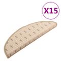 vidaXL Kobercové nášľapy na schody 15 ks matné sivé 56x17x3 cm