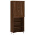 vidaXL Vysoká skrinka hnedý dub 69,5x34x180 cm spracované drevo