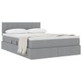 vidaXL Postel s úložným prostorem a matrací Svetlosivá 140 x 190 cm