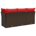 vidaXL | Záhradná pohovka | s vankúšom Hnedá 172 x 62 x 69 cm Poly ratan