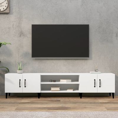 vidaXL TV skrinka biela 180x31,5x40 cm, drevená