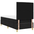 vidaXL Posteľ s pružinovým rámom s matracmi Čierna 100 x 200 cm látka