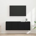 vidaXL TV nástenná skriňa 2 ks Čierna Kompozitné drevo