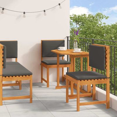 vidaXL Záhradný bistro set 4 pcs Hnedá Pevné akáciové drevo