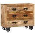 vidaXL Komoda s 3 zásuvkami 80x30x65 cm surový mangovníkový masív