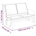 vidaXL Záhradné hojdacia lavica čierna 120,5x76x86,5cm textilén a oceľ