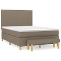 vidaXL Posteľný rám boxspring s matracom sivohned 140x200 cm látka