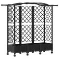 vidaXL Vyvýšený záhon s mriežkou a strechou Čierna 163 x 40 x 129 cm