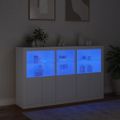 vidaXL Komoda s LED svetlami biela 162x37x100 cm