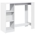 vidaXL Barový stôl s policami biely 124x46x103,5 cm kompozitné drevo