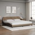 vidaXL Rám postele Dover kapučínový 200x200 cm umelá koža