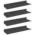 vidaXL Závesná polica 4 ks Čierny 30 x 9 x 2,5 cm Oceľ