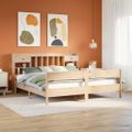 vidaXL Posteľ s knižnicou bez matraca 180x200 cm borovicový masív