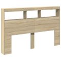 vidaXL Skrinka na čelo postele s LED dub sonoma 160x17x102 cm