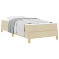 vidaXL Posteľ s pružinovým rámom s matracmi Krémová 90 x 200 cm látka