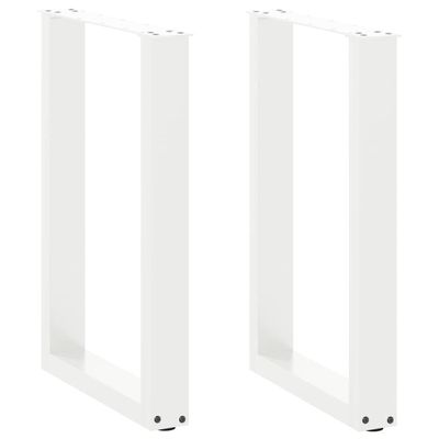 vidaXL Nohy k jedálenskému stolu v tvare U, 2 ks, biele, 50 x (72-73) cm, oceľové