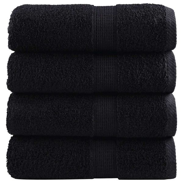 vidaXL Prémiové uteráky pre hostí SOLUND 4 ks čierne 30x50 cm 600 g/m²