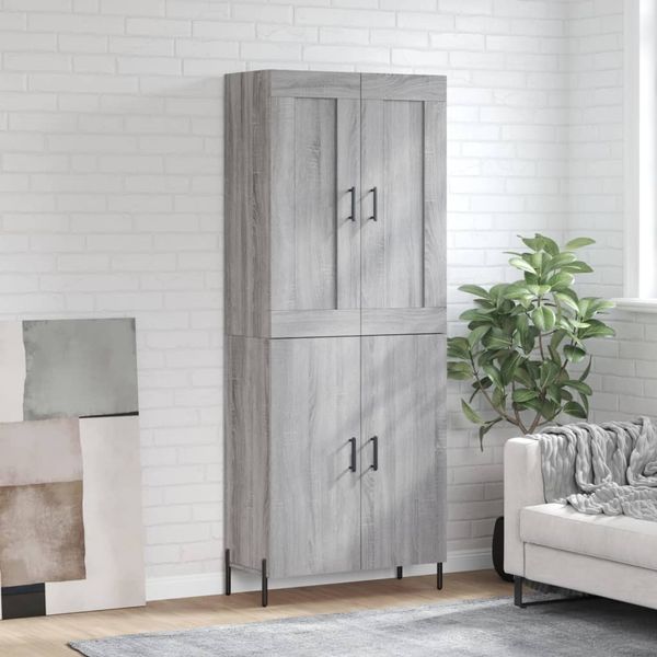 vidaXL Vysoká skrinka sivý dub sonoma 69,5x34x180 cm spracované drevo
