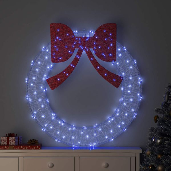 vidaXL Veniec s 150 LED-i Modrá 120 cm Akryl