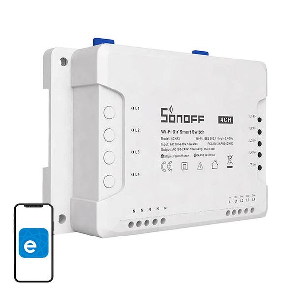 Inteligentný spínač WiFi SONOFF 4CHR3