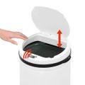 vidaXL Automatický odpadkový kôš, senzor 30 l, uhlíková oceľ, biely