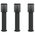 vidaXL Vonkajšie stojace lampy 3 ks čierne 60 cm nehrdzavejúca oceľ