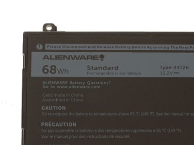 DELL Batéria 4-cell 68W/HR LI-ON Alienware 15 R3, 15 R4, 17 R4, 17 R5 Batéria, pre notebook, originálna, 68Wh, Li-Ion, 4článková, pre Dell Alienware 15 R3, 15 R4, 17 R4, 17 R5