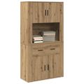 vidaXL Highboard dub artisan 80 x 33 x 150 cm Kompozitné drevo