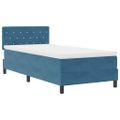 vidaXL Posteľ s pružinovým rámom Tmavomodrá 90 x 200 cm Zamat